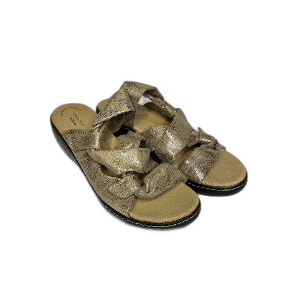 Clarks Women's Delana Jazz Sandal Pewter Metallic Synthetic - Size 10 Womern's - Picture 1 of 9